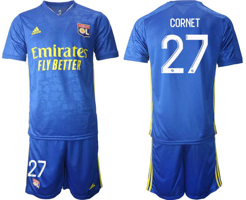 Men 2020-2021 club Olympique Lyonnais away #27 blue Soccer Jerseys